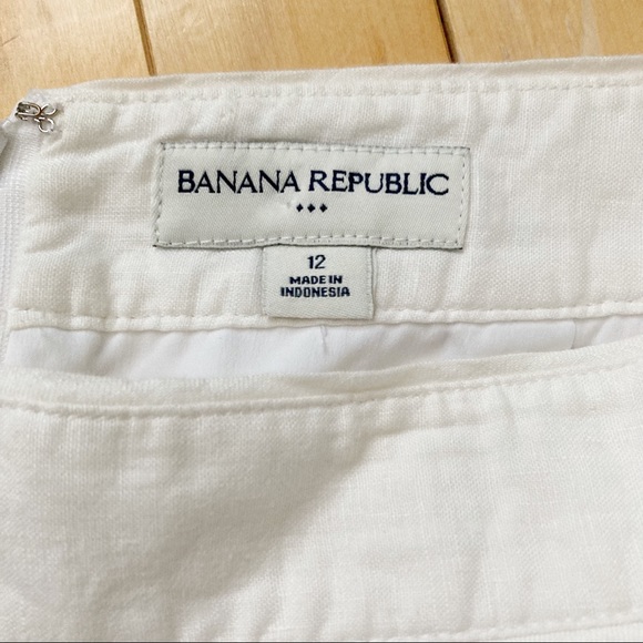 BANANA REPUBLIC White Linen Pencil Skirt, 12 - Picture 2 of 7